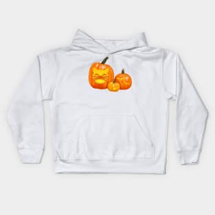 Spooky Jack-O-Lantern Trio (Bright Green) Kids Hoodie